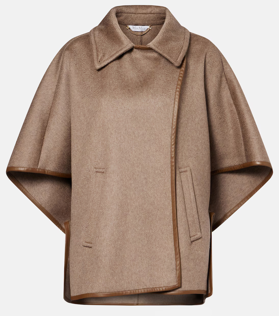 Corsaro leather-trimmed cashmere cape | Mytheresa (US/CA)