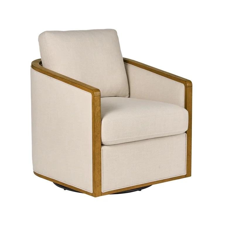 Better Homes & Gardens Windsor Swivel Accent Chair, Cream | Walmart (US)