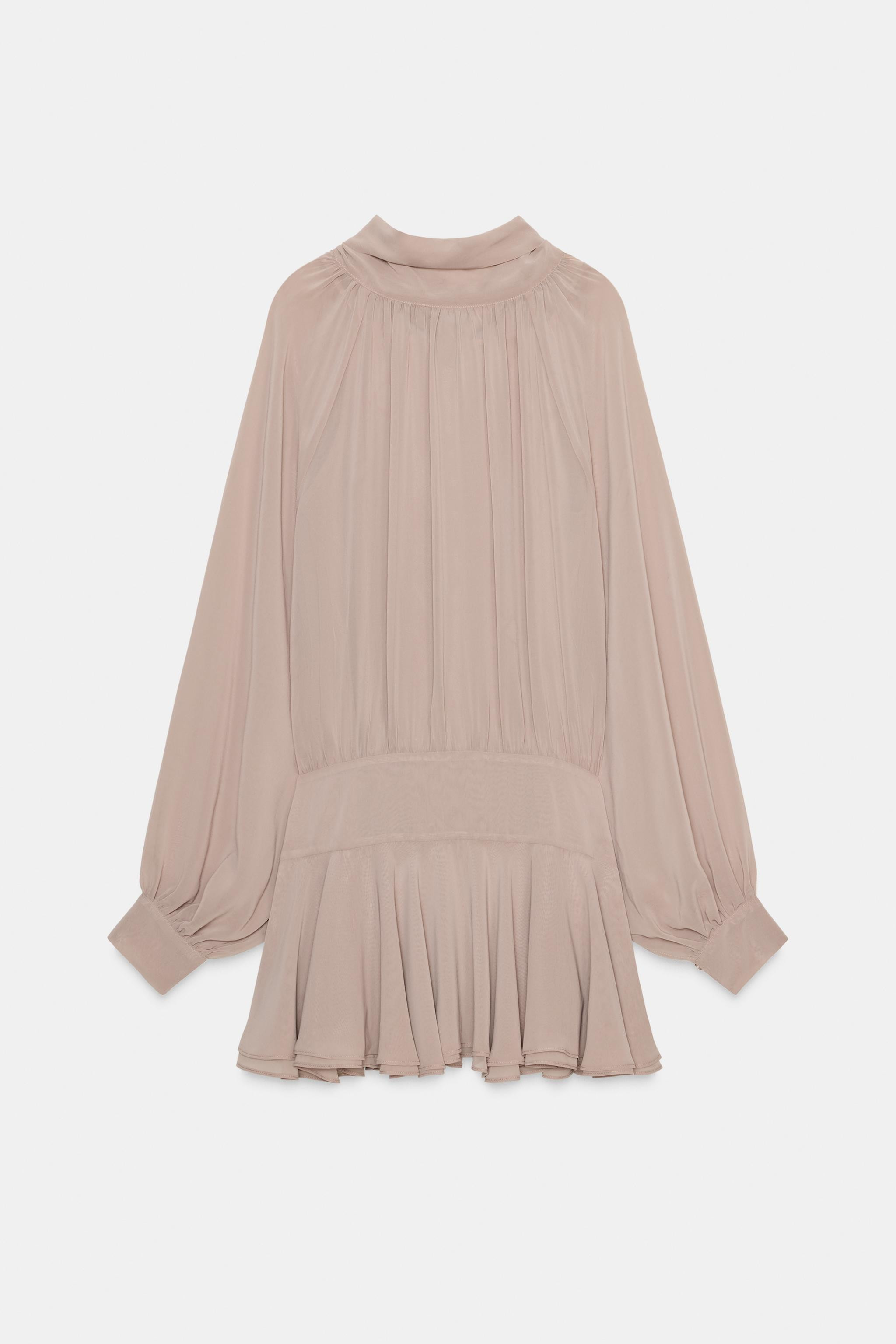 SHORT FLOWING DRESS WITH TIE DETAIL | Zara US