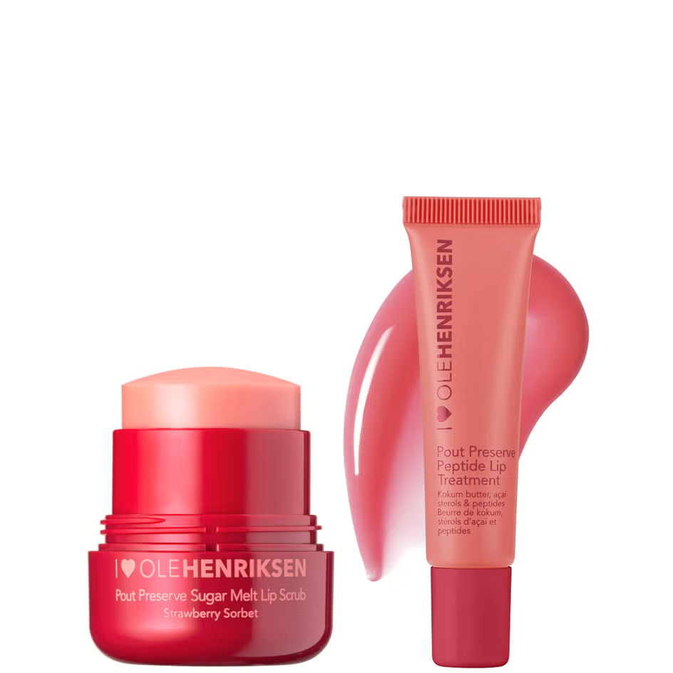 Ole Henriksen Strawberry Sorbet Bundle (Sugar Melt Lip Scrub & Strawberry Sorbet Peptide Lip Trea... | Cult Beauty