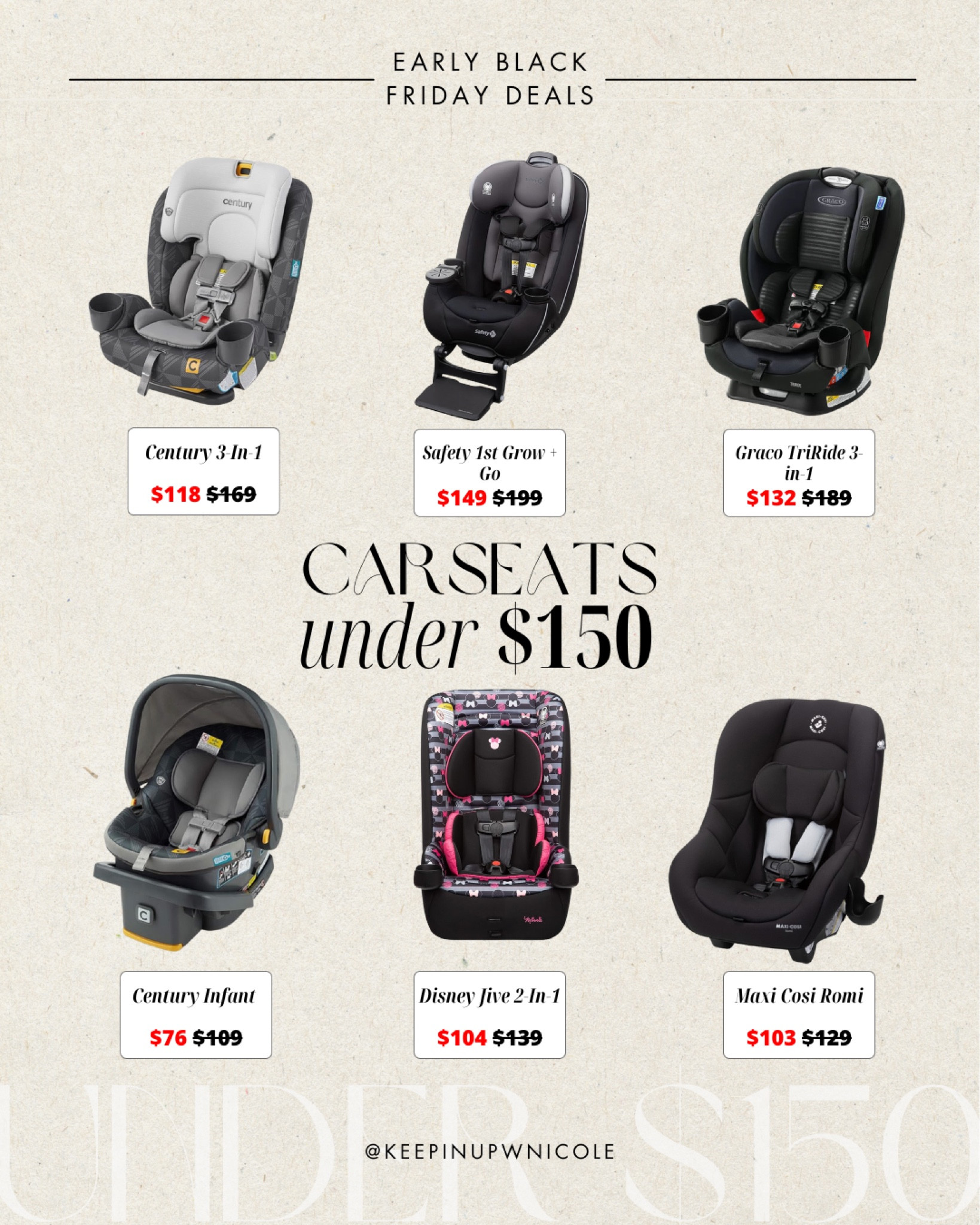 Rounded up the best car seats under $150 for an early Black Friday sale!

Cyber week, toddler finds, carseat, family friendly, kids, infant car seat, gifts for babies, gifts for toddlers, gifts for families, graco, Disney baby, maxi cosi 

#LTKkids #LTKCyberWeek #LTKbaby