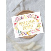 New Home Card, Housewarming New House Moving Welcome Gift, Gold Flowers Card | Etsy (US)