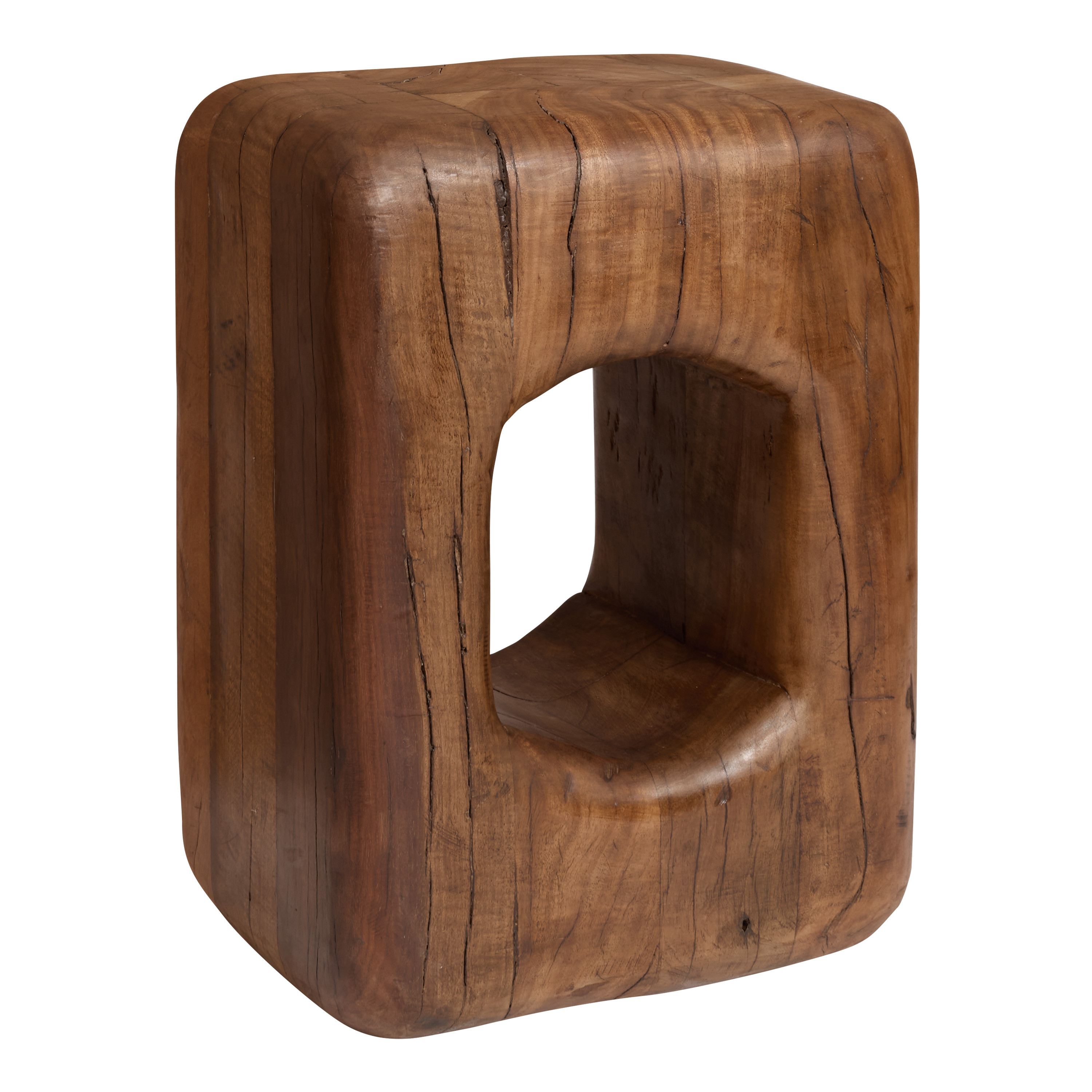 CRAFT Sawyer Warm Reclaimed Wood Cutout Geo Side Table | World Market