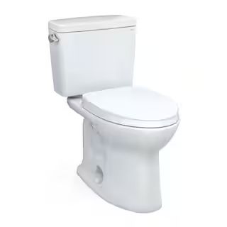 TOTO Drake Modern 2-Piece 1.28 GPF Single Flush Elongated ADA Comfort Height Toilet in Cotton Whi... | The Home Depot