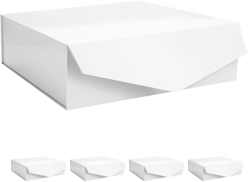 ARTDEARM 5 Gift Boxes 13.5x9x4.1 Inches, Large Christmas Gift Boxes with Lids, White Gift Boxes, ... | Amazon (CA)
