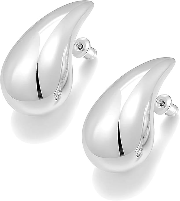 KELMALL 18K Gold Hoop Earrings for Women, Hypoallergenic Chunky Teardrop Round Non Tarnish Drop S... | Amazon (US)