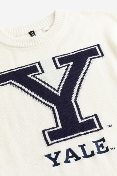 Jacquard-knit Sweater - Cream/Yale - Ladies | H&M US | H&M (US + CA)