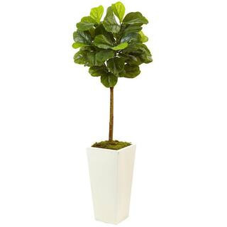 40 in. Artificial Green Indoor/Outdoor Fig Plant, Faux Decorative Accent, Lifelike Botanical Green Display | The Home Depot