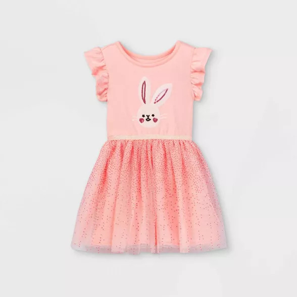 Toddler Girls' Sequin Bunny Tulle Dress - Cat & Jack™ Pink | Target