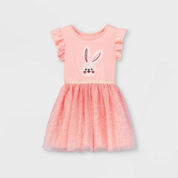 Toddler Girls' Sequin Bunny Tulle Dress - Cat & Jack™ Pink | Target