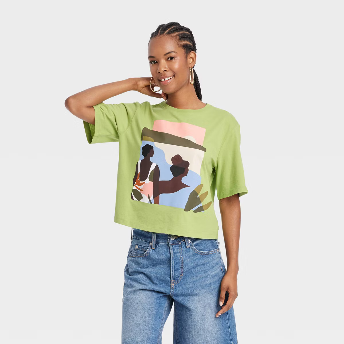 Black History Month Adult Short Sleeve Cropped T-Shirt - Green | Target