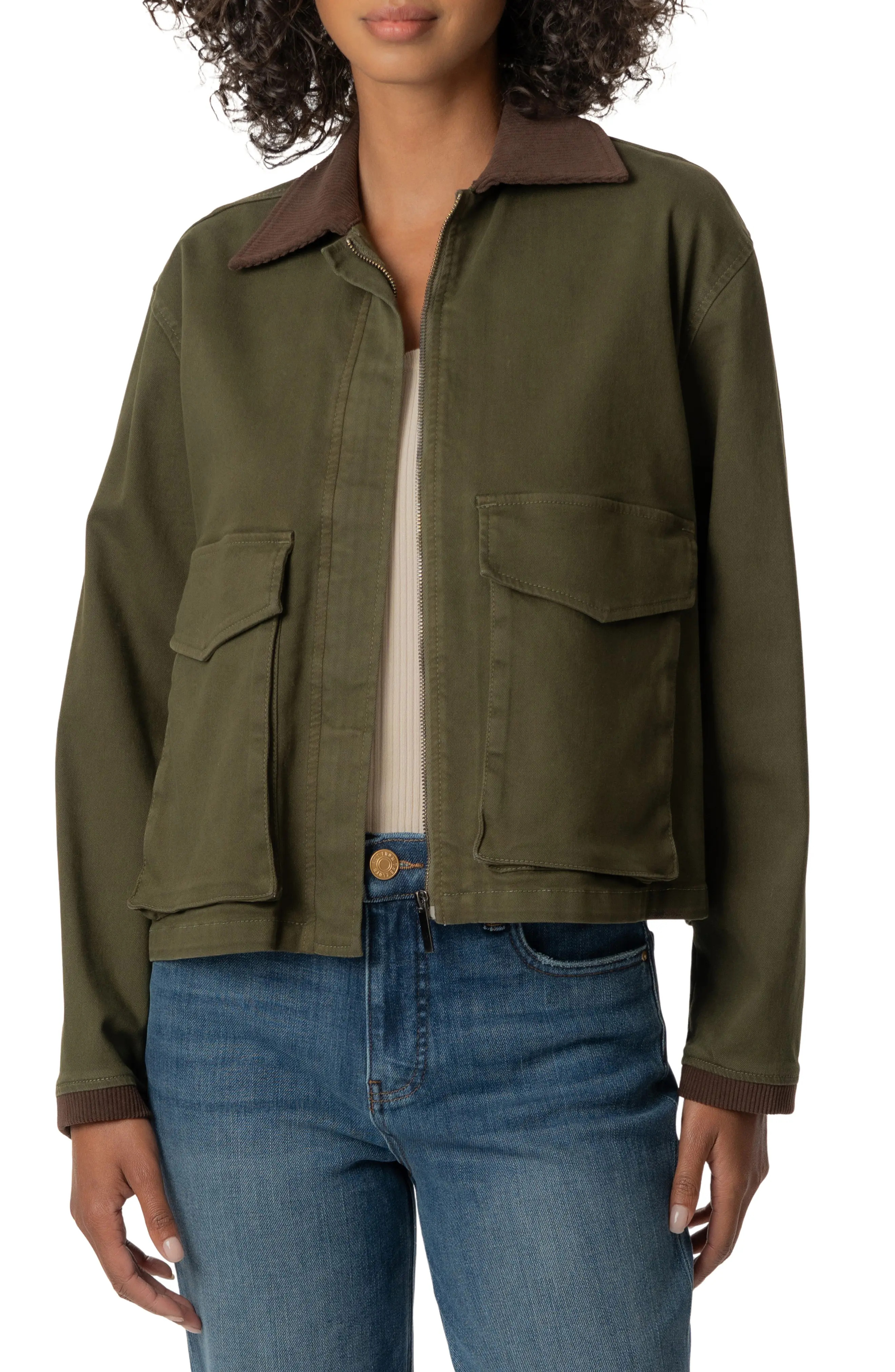 KUT from the Kloth Palmer Corduroy Collar Jacket in Tuscan Grove at Nordstrom, Size X-Large | Nordstrom