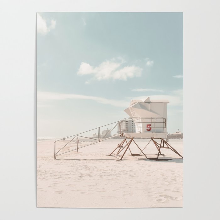 Lifeguard Tower California Beach Poster | Society6