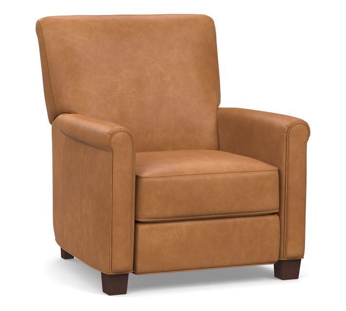 Irving Roll Arm Leather Recliner | Pottery Barn (US)