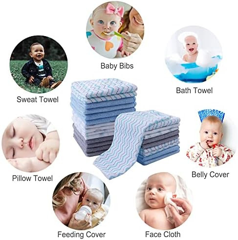 Baby Washcloths, Extra Soft and Ultra Absorbent Bath Cloth, Great Gifts for Newborn and Infants, ... | Amazon (US)
