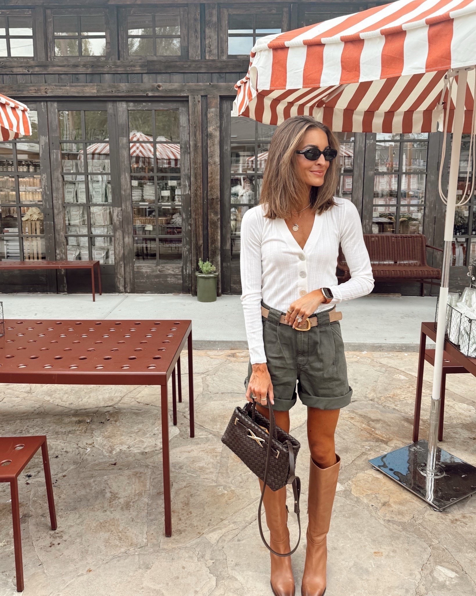 cutie ribbed cardigan + one of my fave belts both on sale! 🫶🏼