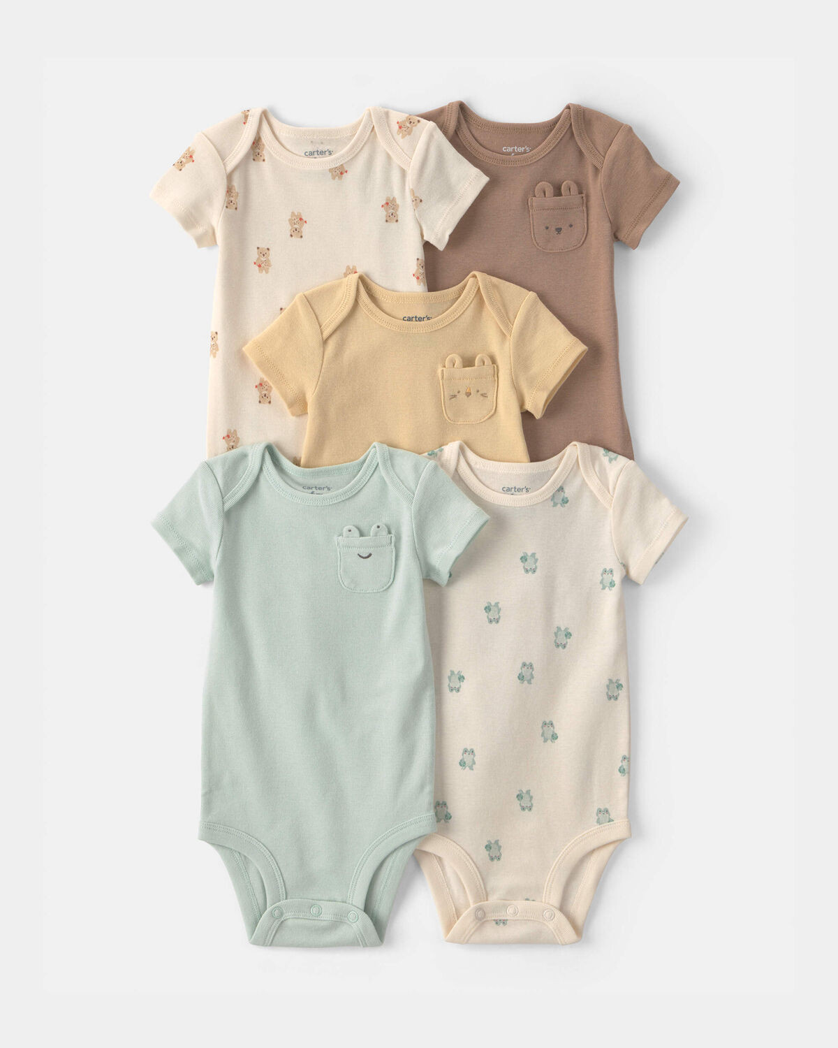 Baby 5-Pack Critter Multipack Bodysuits | Carter's Inc