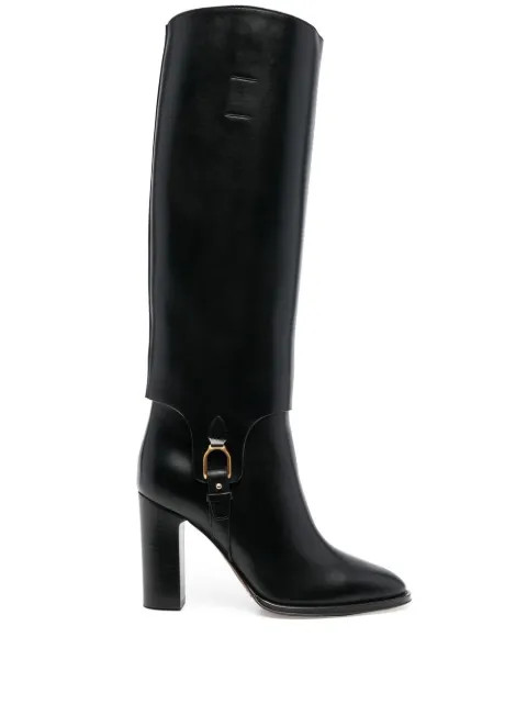 Ralph Lauren Collection Rochelle Leather Welington Boots - Farfetch | Farfetch Global
