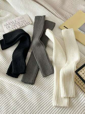 3pairs/Set Women's Japanese Style Thick Thread Cute Leg Warmers, Suitable For Daily Use | SHEIN