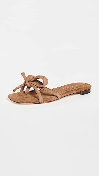 Loeffler Randall Women's Leather Bow Flat Sandals | Amazon (US)