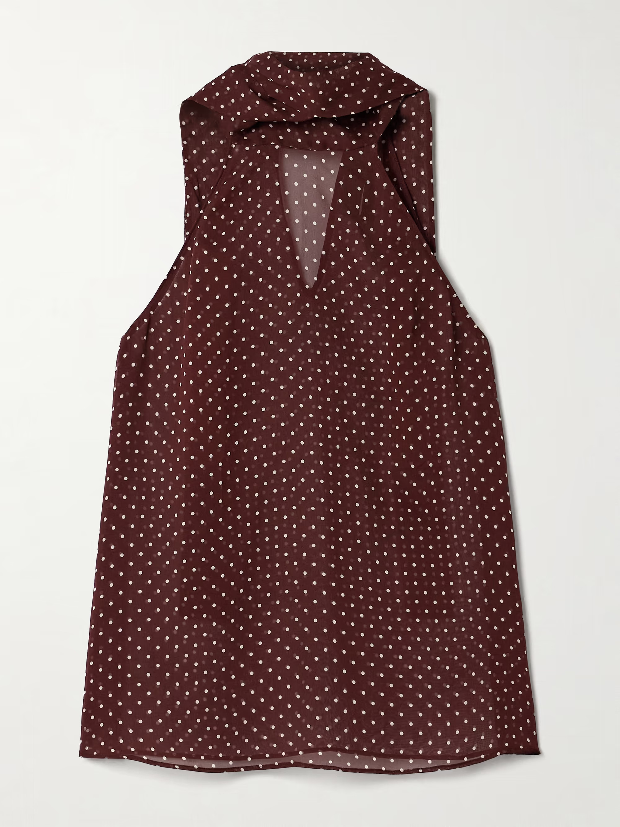 Alla polka-dot silk-chiffon halterneck tank | NET-A-PORTER (US)