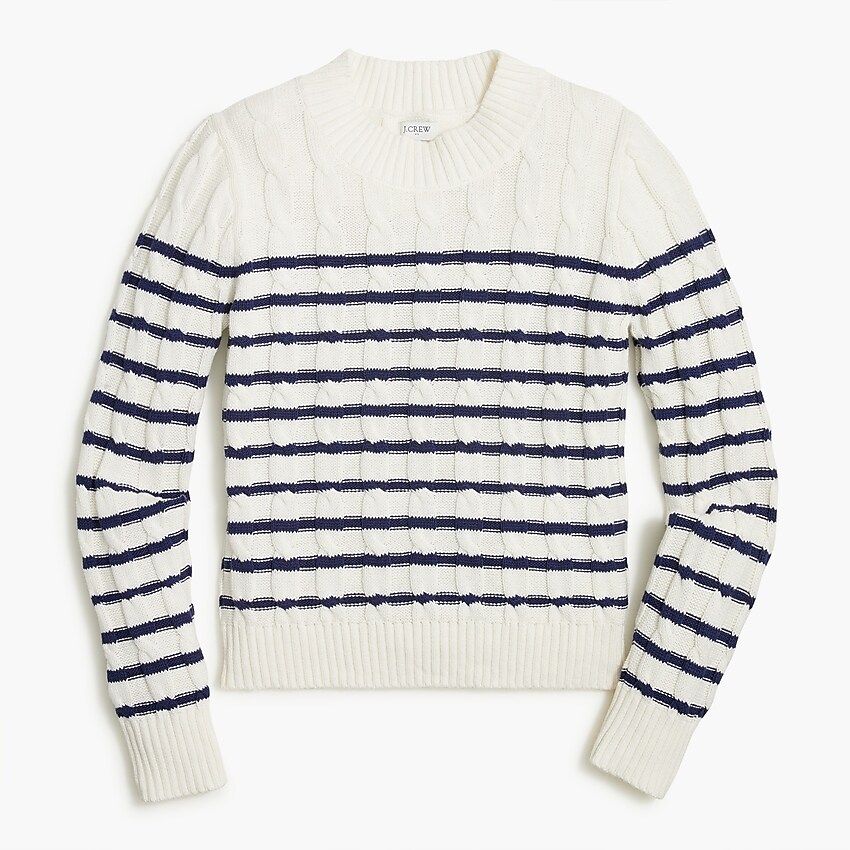 Striped cable mockneck sweater | J.Crew Factory