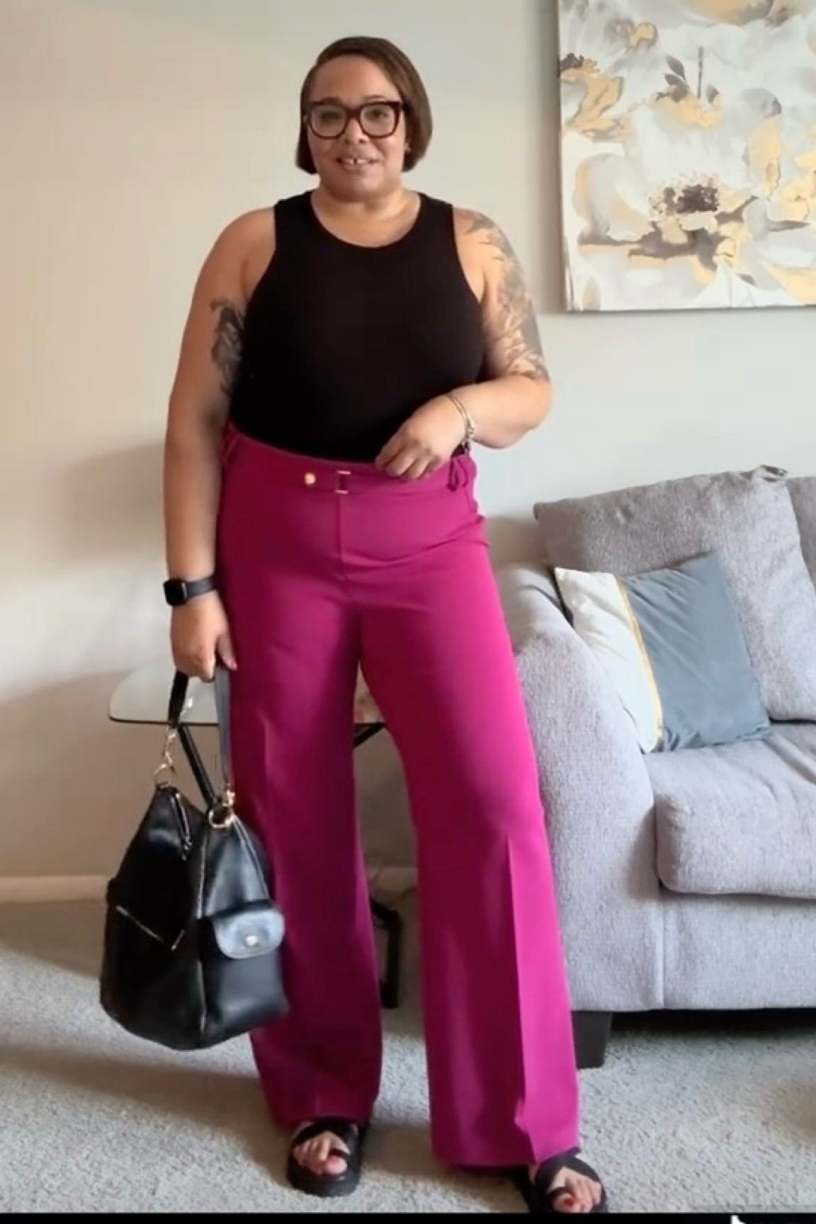 Pop of Color 🩷 | These berry wide-leg trousers are everything for elevating a simple black tank! Perfect for work or weekend brunch.🍷✨
Fit: TTS with a comfy high waist. Paired with my go-to black slides & structured tote.
Shop the look below ⬇️
#LTKworkwear #LTKcurves #LTKfallfashion #plussizefashion #berrypants #colorpop #ootd

#LTKPlusSize #LTKOver40 #LTKMidsize