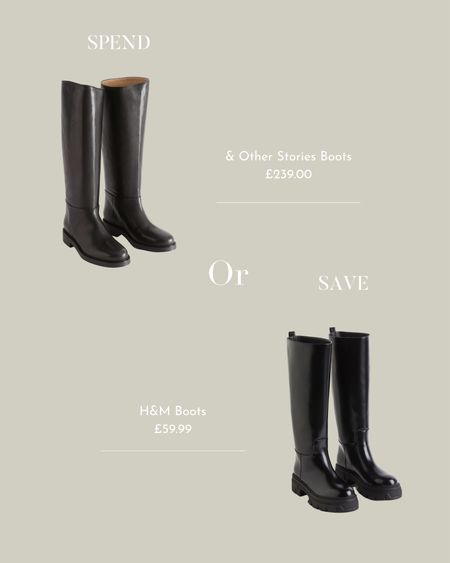 Spend or Save 〰️

Knee High Boots, Black Boots, Chunky Boots, & Other Stories, H&M, Boots, Winter Boots, Autumn Boots. 

#LTKSeasonal #LTKfindsunder100 #LTKstyletip