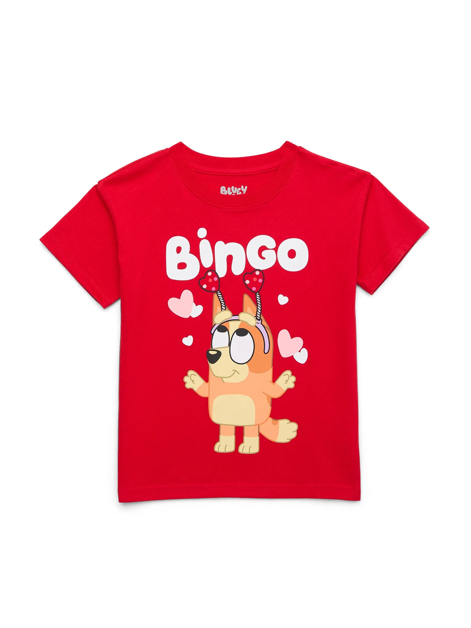 Bluey Toddler Girls Valentine’s Day Graphic Tee, Sizes 12M-5T | Walmart (US)