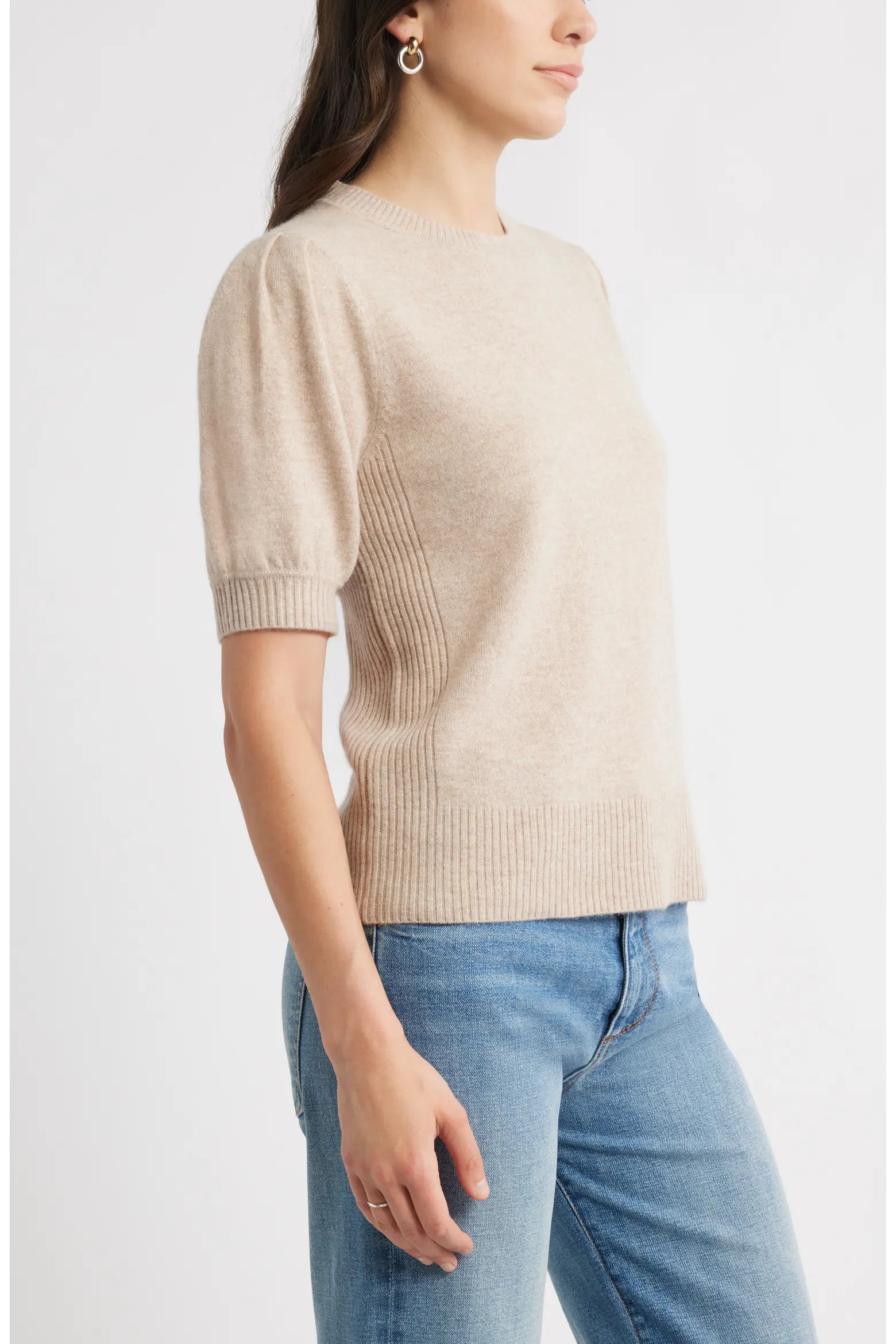 Caslon® Puff Sleeve Wool & Cashmere Sweater (Women) | Nordstrom | Nordstrom