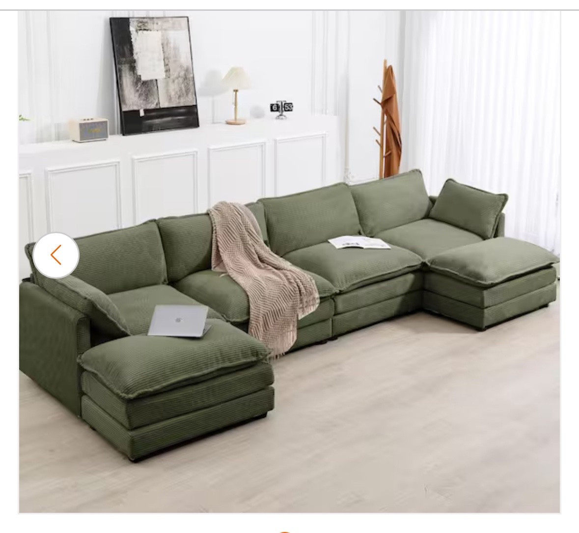 AVOCADO GREEN CORDUROY COUCH

#LTKHome
