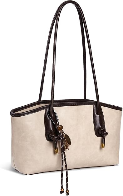 Solid Color Shoulder Bag Retro Handbag Purse for Women Fall Bags Chocolate Brown Purse with Zippe... | Amazon (US)
