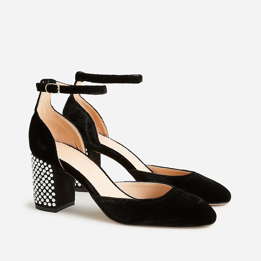 Maisie studded heels in velvet | J. Crew US