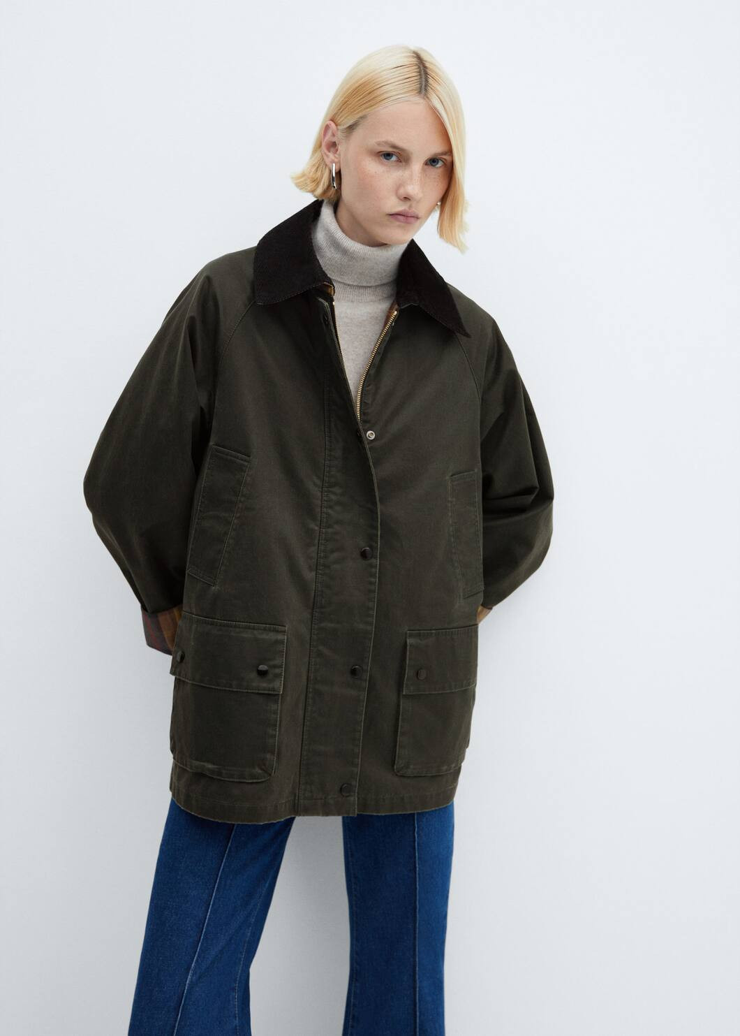 Waxed-effect parka -  Women | Mango USA | MANGO (US)