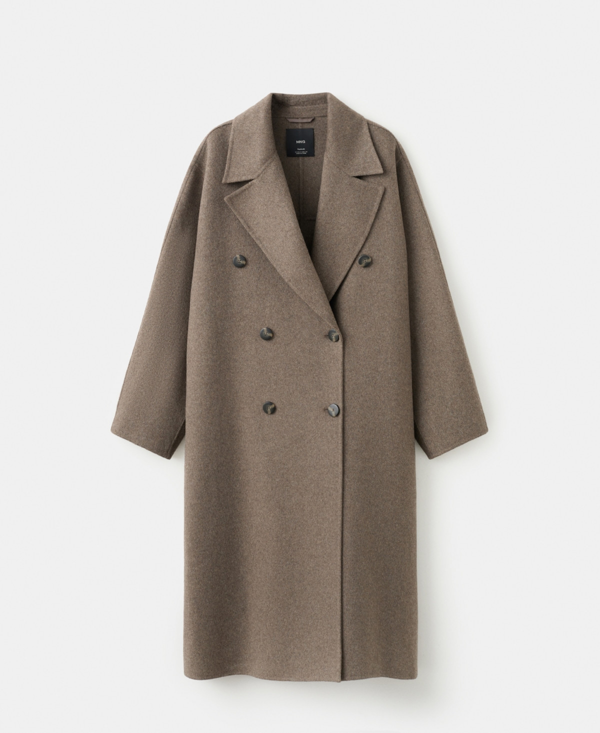 Mango Women's Handmade Oversized Wool Coat - Medium Brown | Macy's