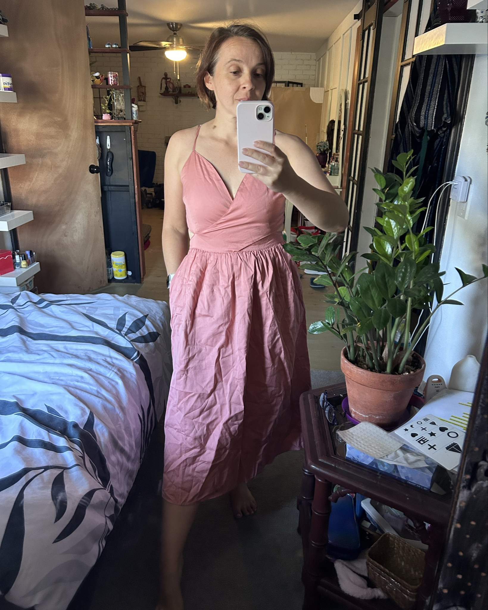 Don’t mind the dress to be so wrinkled. I couldn’t wait to try it on. Hugging the breast well and no bra needed. I wear size S, and my bra size is 34B.

#LTKTravel #LTKSeasonal #LTKMidsize