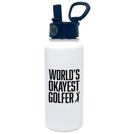 World's Okayest Golfer White 32 oz Water Bottle | Walmart (US)