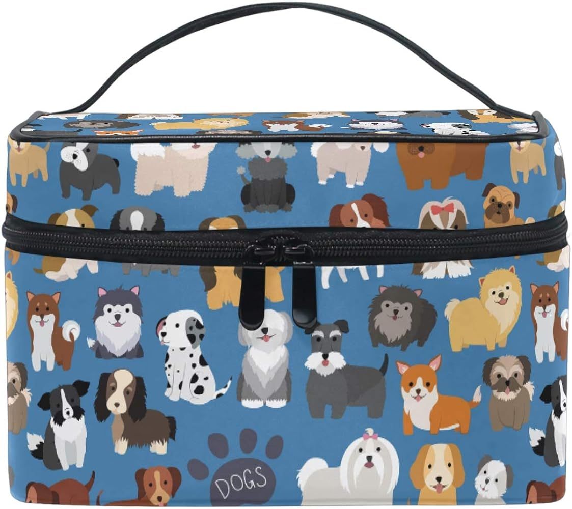 Cute Dog Puppy Makeup Bag Cosmetic Bag for Women Girls Cartoon Animal Paw Portable makeup pouch B... | Amazon (US)