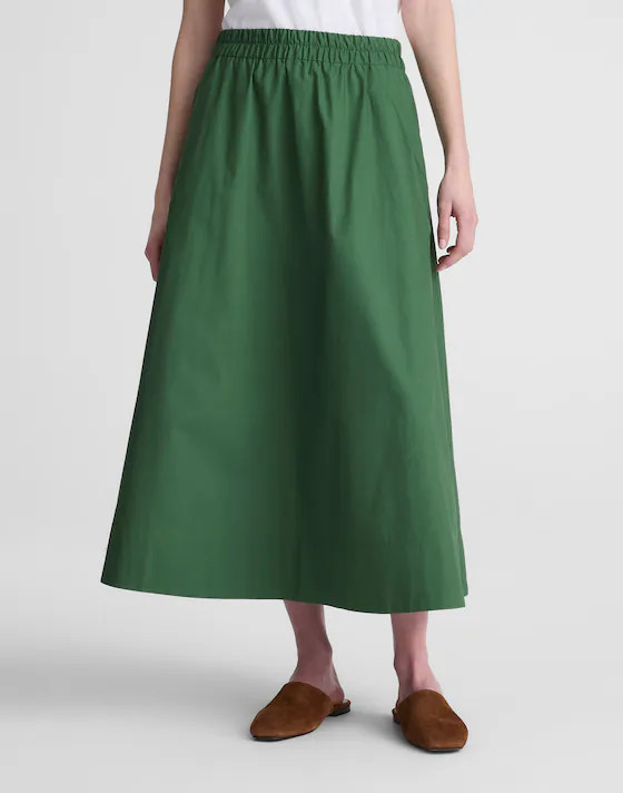 A-Line Midi Skirt in Poplin | Madewell