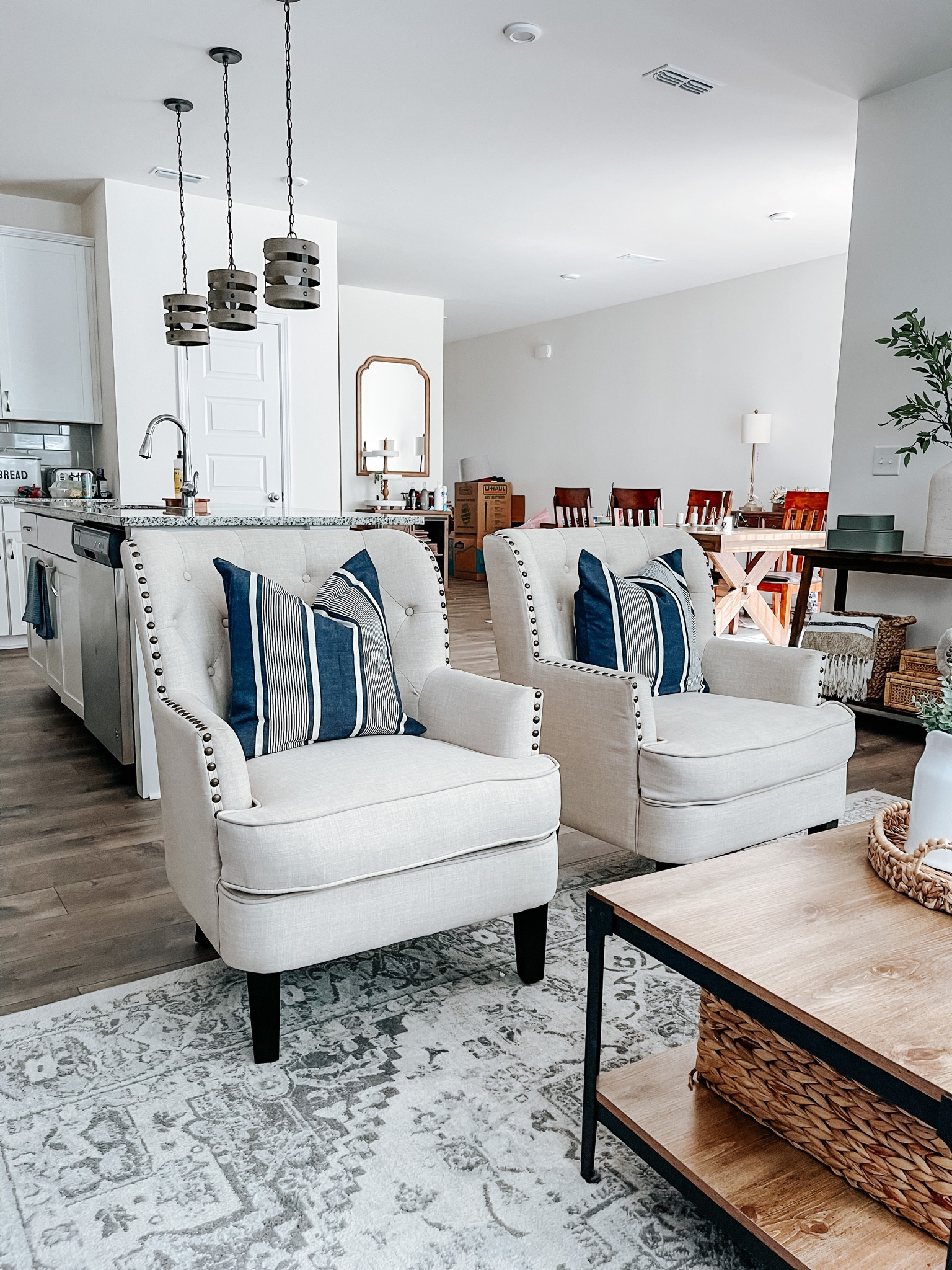 Nailhead trim accent chairs. Neutral home decor  

#LTKFind #LTKhome