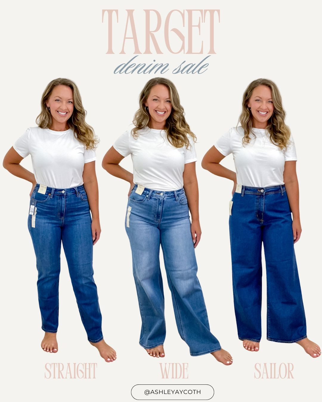 My top 3 finds during the Target Denim Sale! Wide Leg Jeans, Straight Leg Jeans and Sailor Wide Leg Jeans (i have these in multiple colors now!)

Wearing Size 10 in all! I am 5'5" Size 8/10 

Target Jeans Sale , Target Finds, Target denim, wide leg jeans, Target midsize fashion, midsize style, size 10, #targetjeans #targetstyle #fall 

 #LTKSaleAlert #LTKMidsize #LTKFindsUnder50