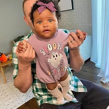 Infant Baby Girl Halloween Outfit Long Sleeve Romper Sweatshirt Spooky Season Bodysuit Pullover T... | Amazon (US)