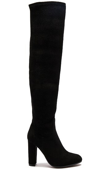 Tony Bianco Taj Boot in Black Stretch Suede | Revolve Clothing