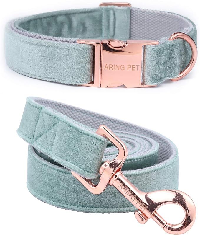 ARING PET Dog Collar and Leash, Velvet Dog Collar and Leash Set, Soft & Comfy, Adjustable Collars... | Amazon (US)