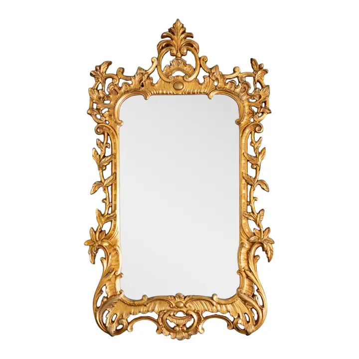 French Rococo Revival Gilded Resin Mirror | Chairish