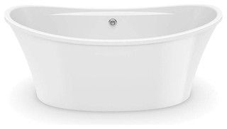 MAAX Ariosa Oval Acrylic Freestanding Soaking Bathtub with Center Drain, White - Contemporary - B... | Houzz (App)
