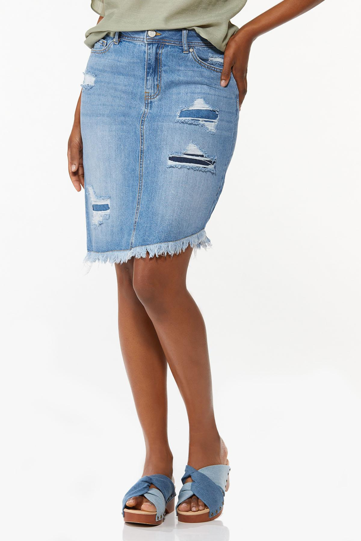 Rip And Repair Denim Skirt | Cato Fashions