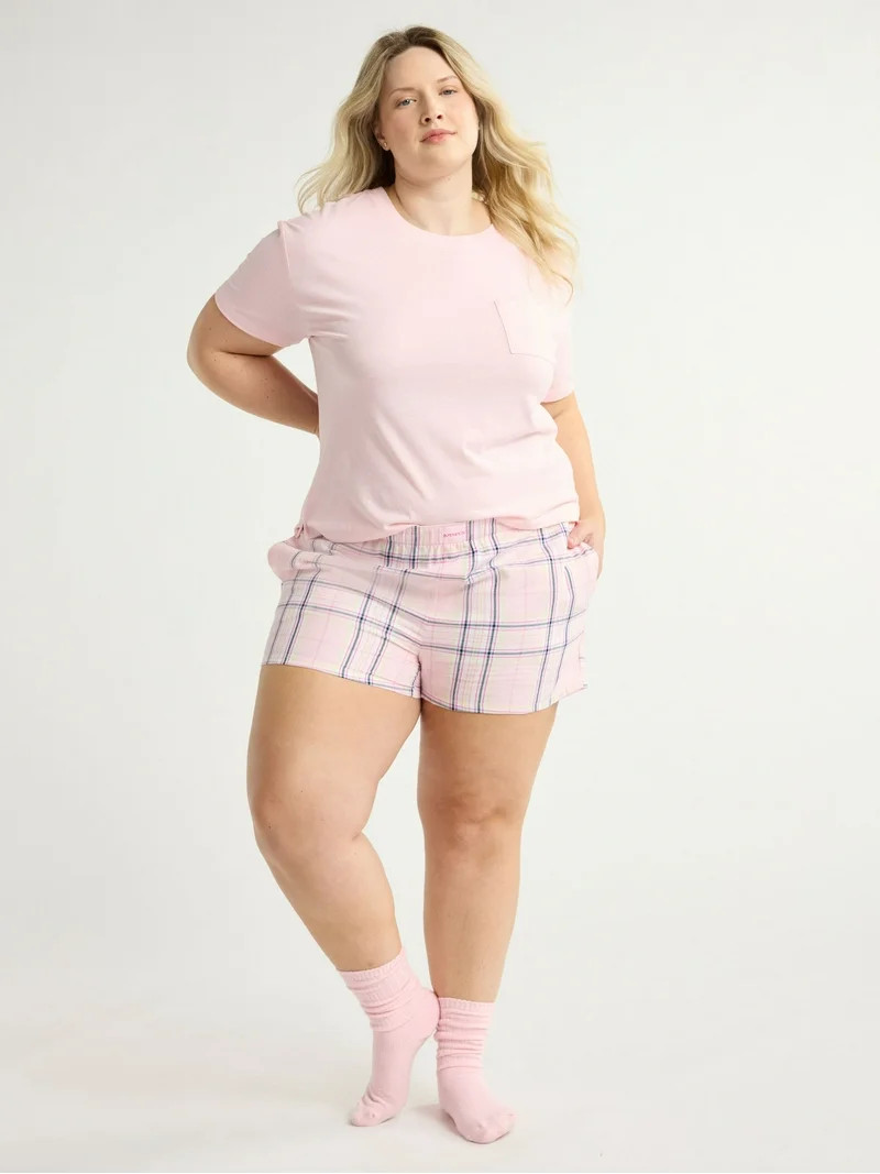 Joyspun Women's Woven Pajama Boxer Shorts, 3'' Inseam, Sizes XS-3X | Walmart (US)