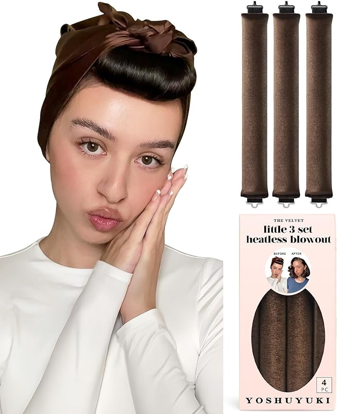 Little Velvet Overnight Blowout 3 Rods Heatless Hair Curler to Sleep in Satin Heatless Curls No H... | Amazon (US)