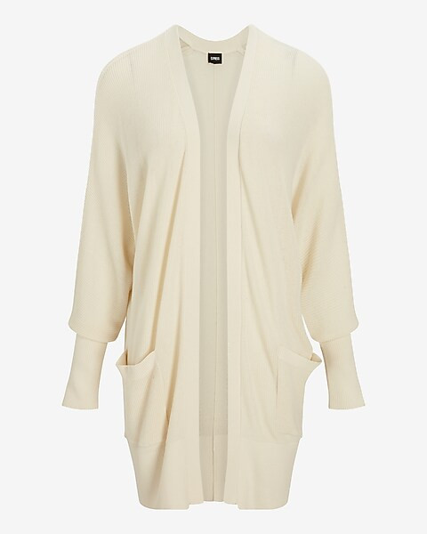 Ribbed Balloon Sleeve Pocket Cardigan | Express